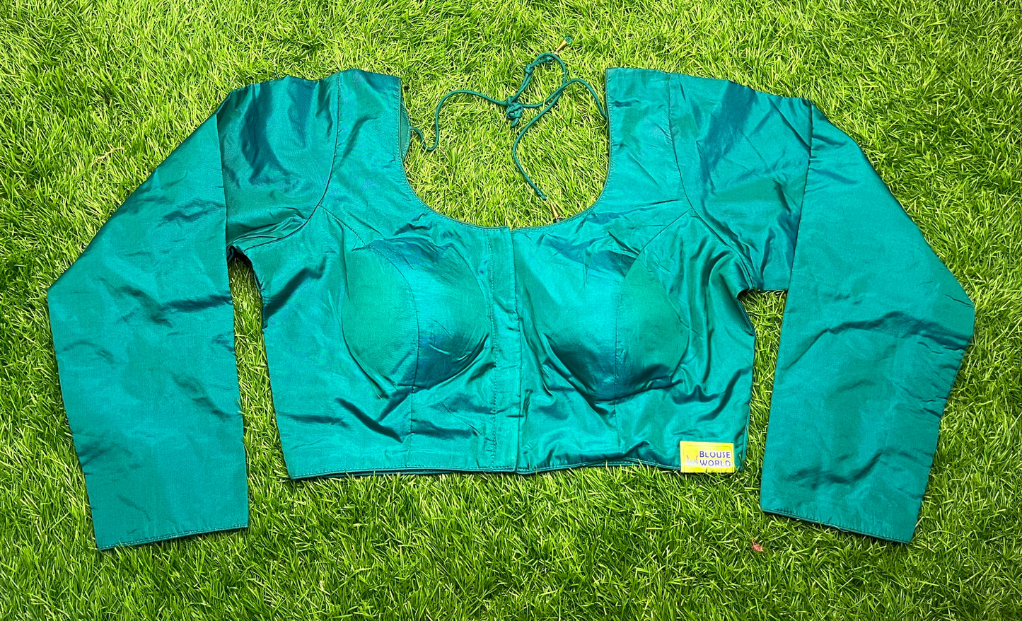 Rama green full hands front hooks blouse 👚