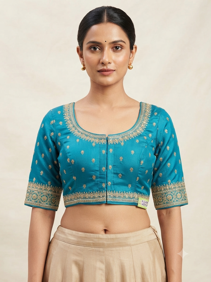 Sky Blue embroidery work Blouse 👚