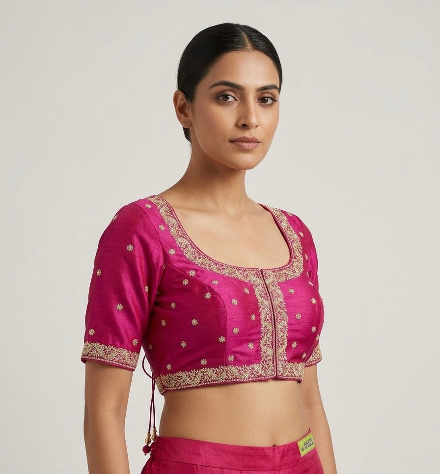 Silver heavy embroidery blouses