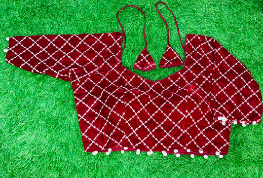 Marron velvet fancy blouse