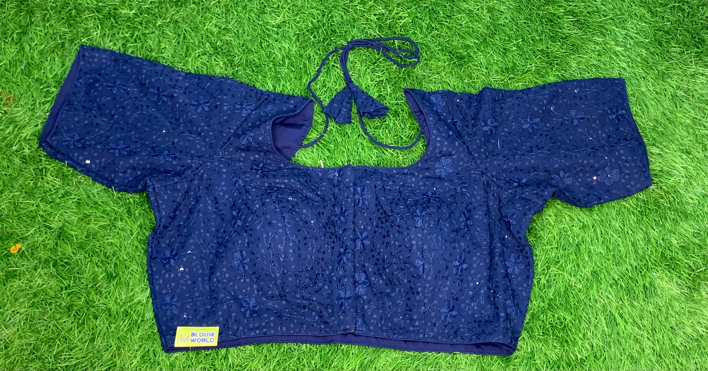 Blue colour thread work