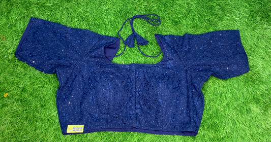 Blue colour thread work