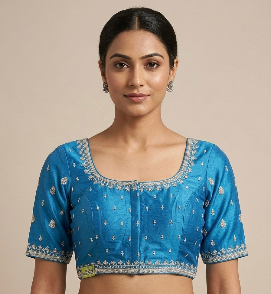 Silver butta work blouse
