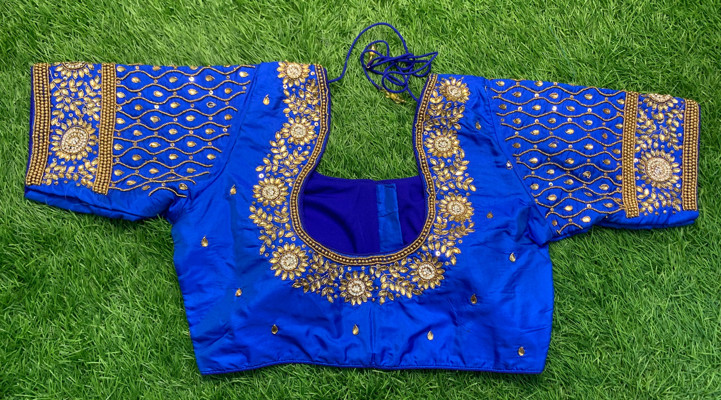 Sky 🌌 blue colour designer maggam blouse