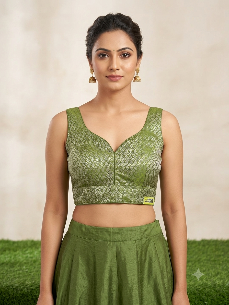 Sleeveless banaras blouse(inside hands available)