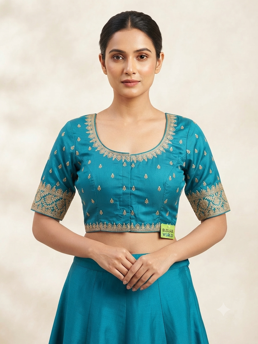 Sky Blue embroidery work Blouse 👚