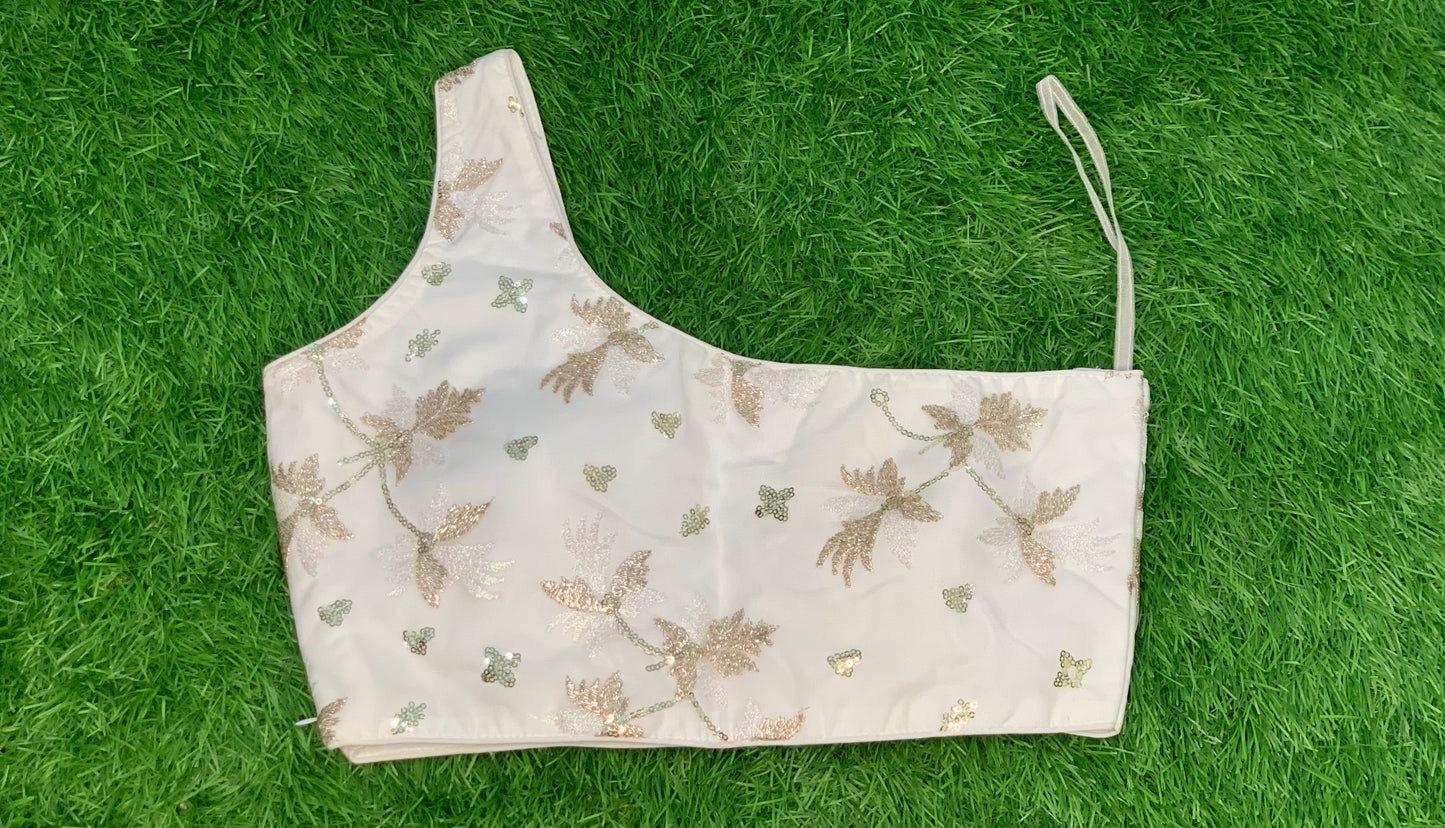 One side strap sleeveless blouse