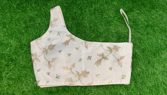One side strap sleeveless blouse