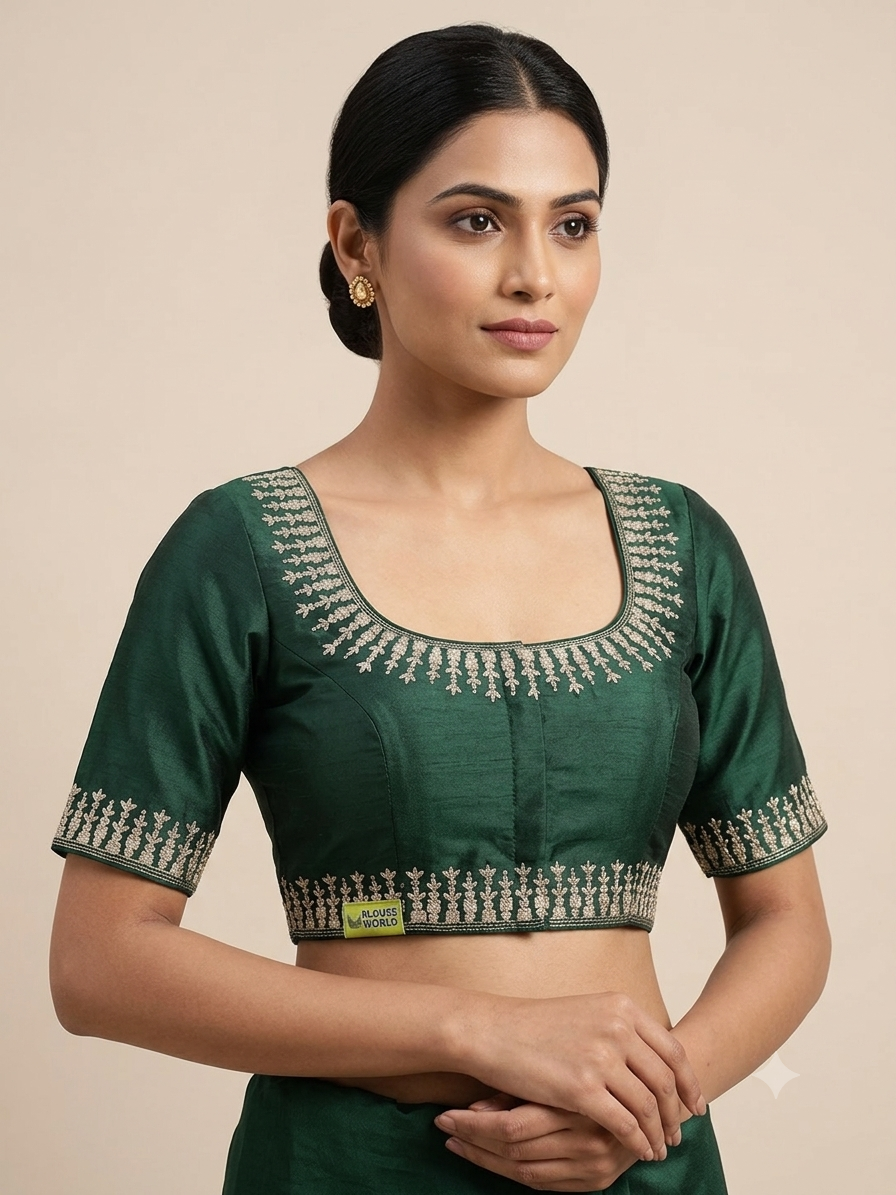 Embroidery rose gold zari blouse