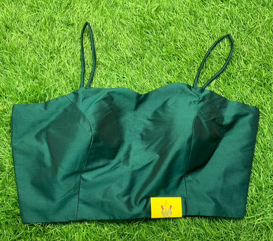 Bottle green spaghetti noodle strap blouse 👚