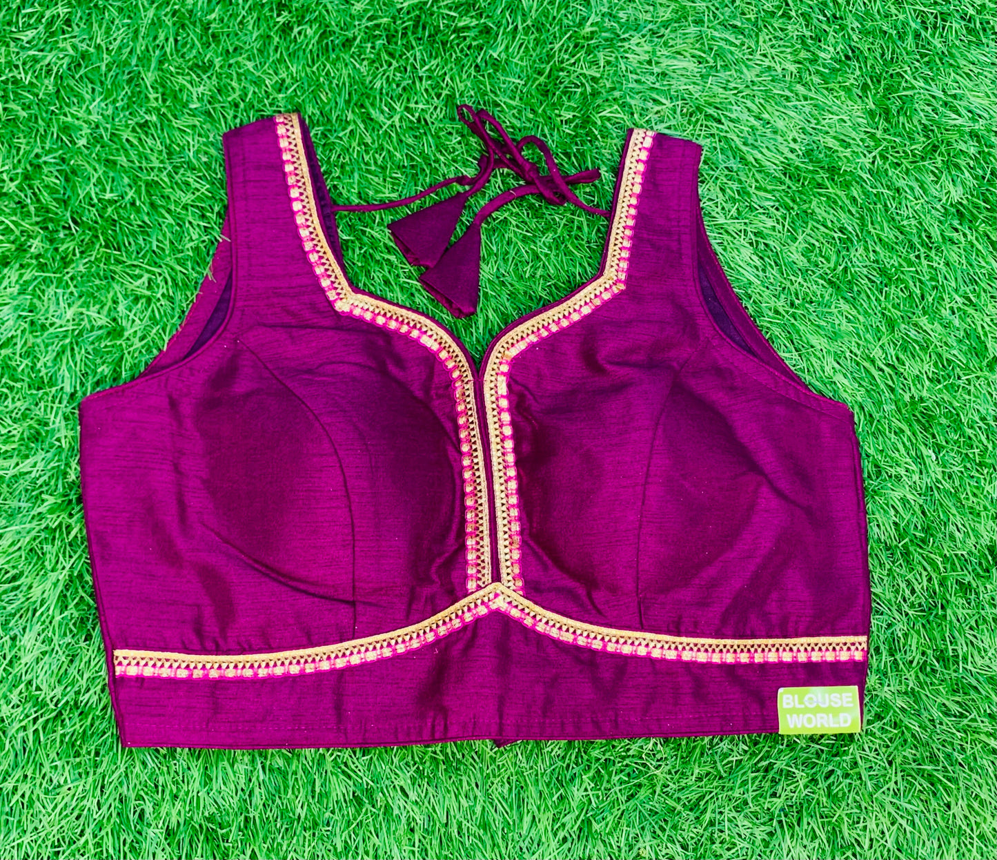 Brinjal colour designer blouse