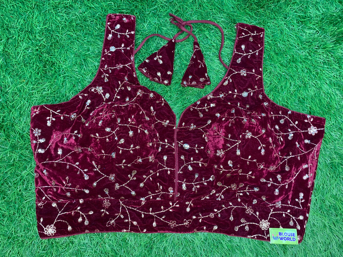 Marron velvet with hands blouse