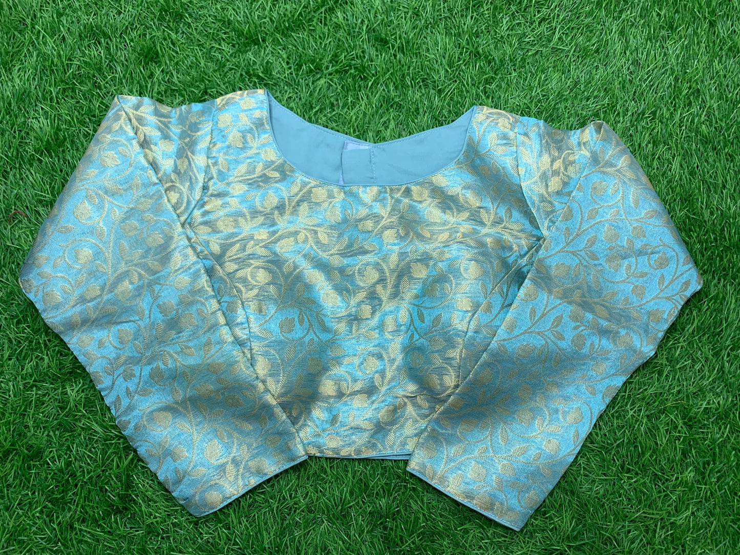 Sky blouse blue colour designer blouse 👚