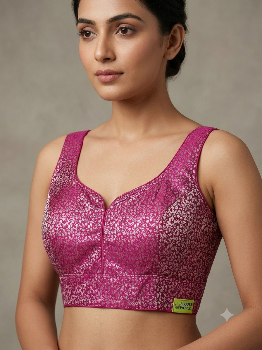 Sleeveless banaras blouse(inside hands available)