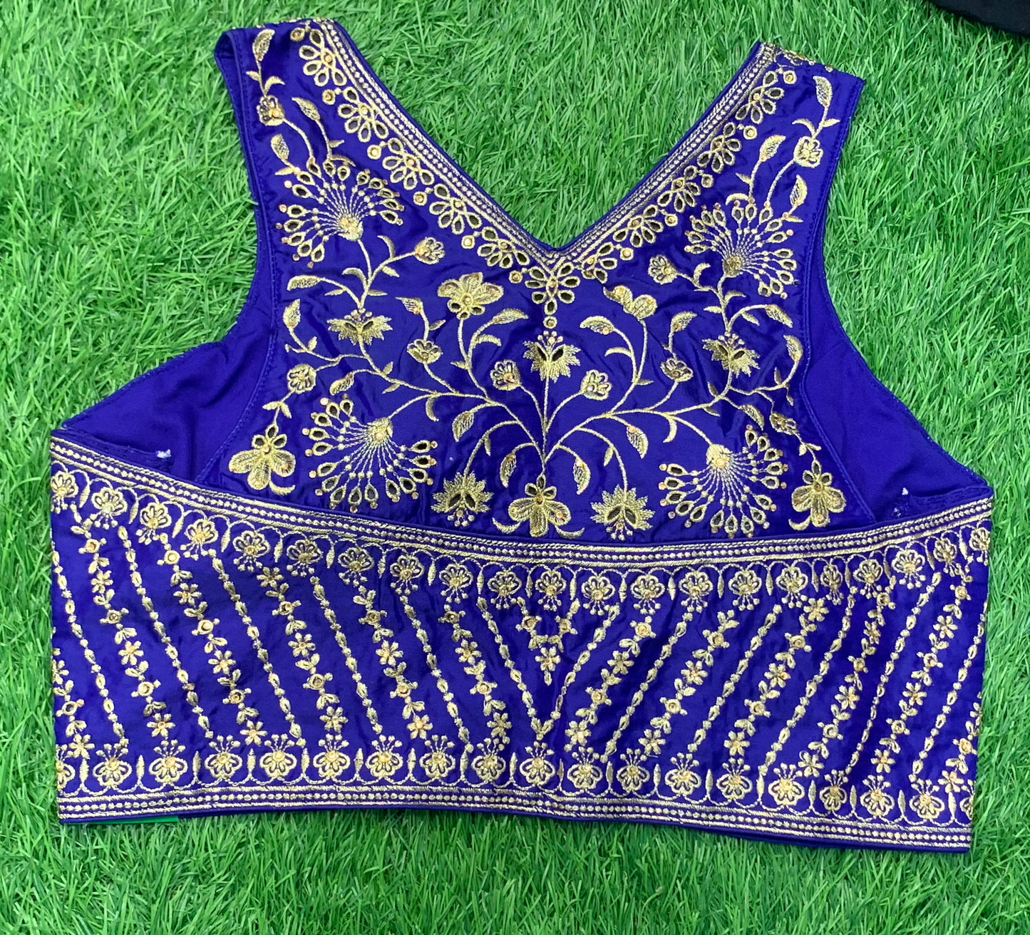 Royal blue colour designer blouse