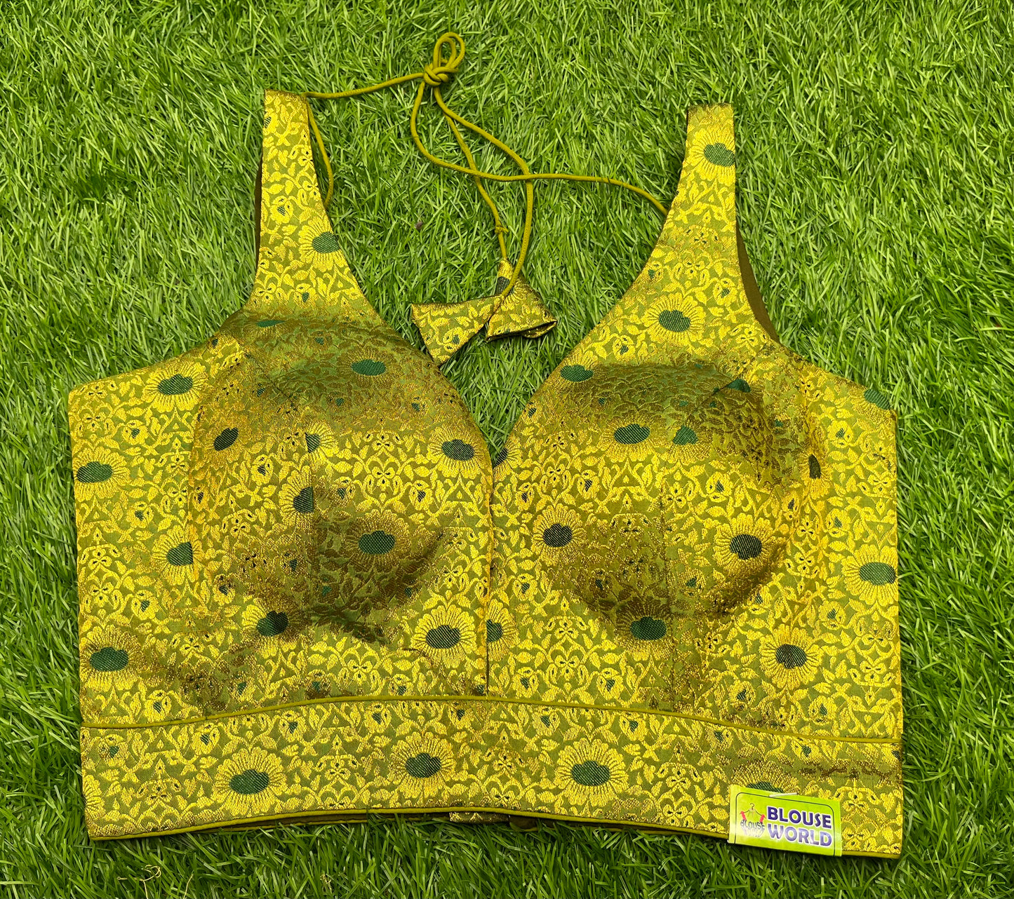 Mehndi green v neck designer blouse 👚
