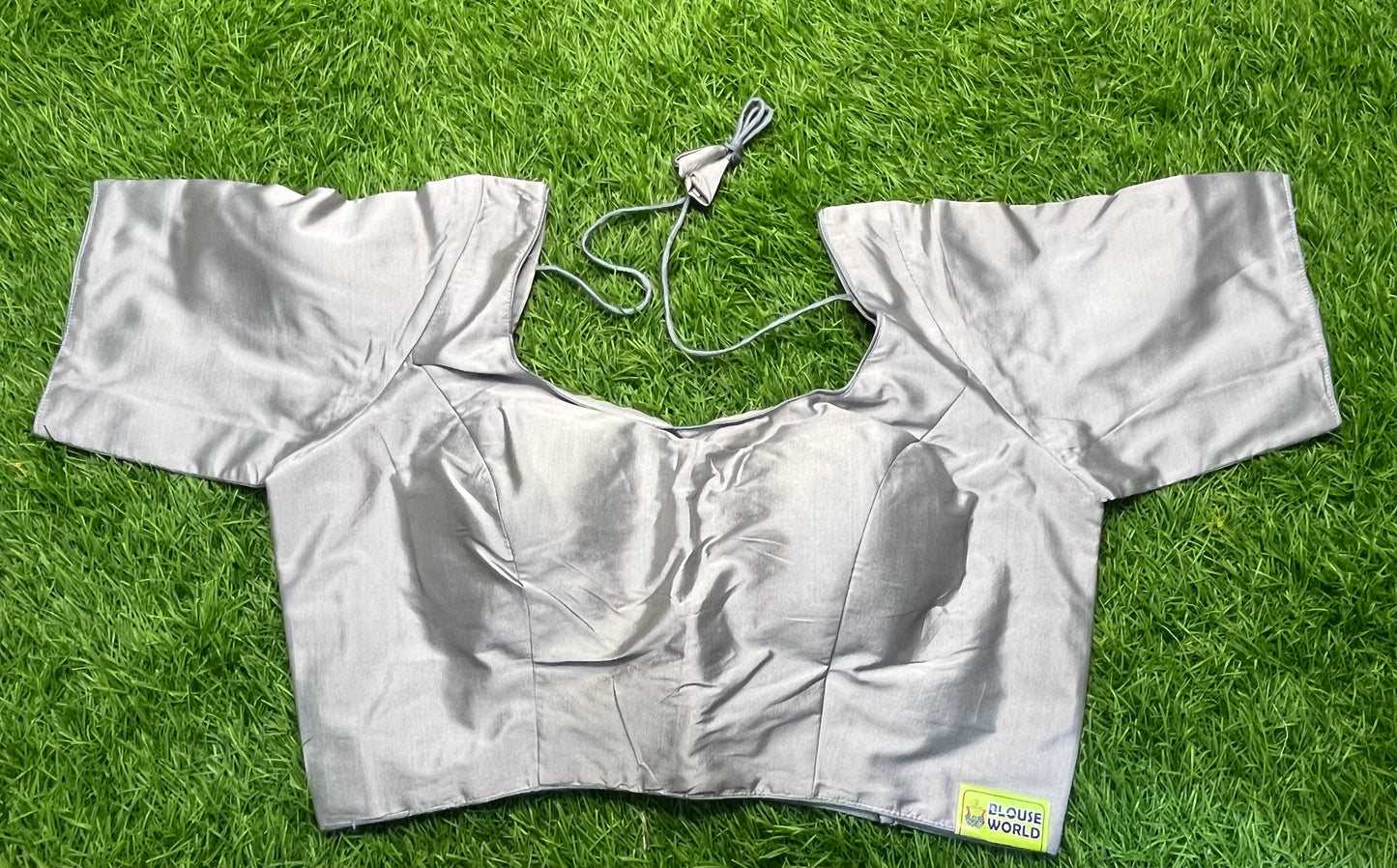 Greyish elbow hand blouse plain blouse