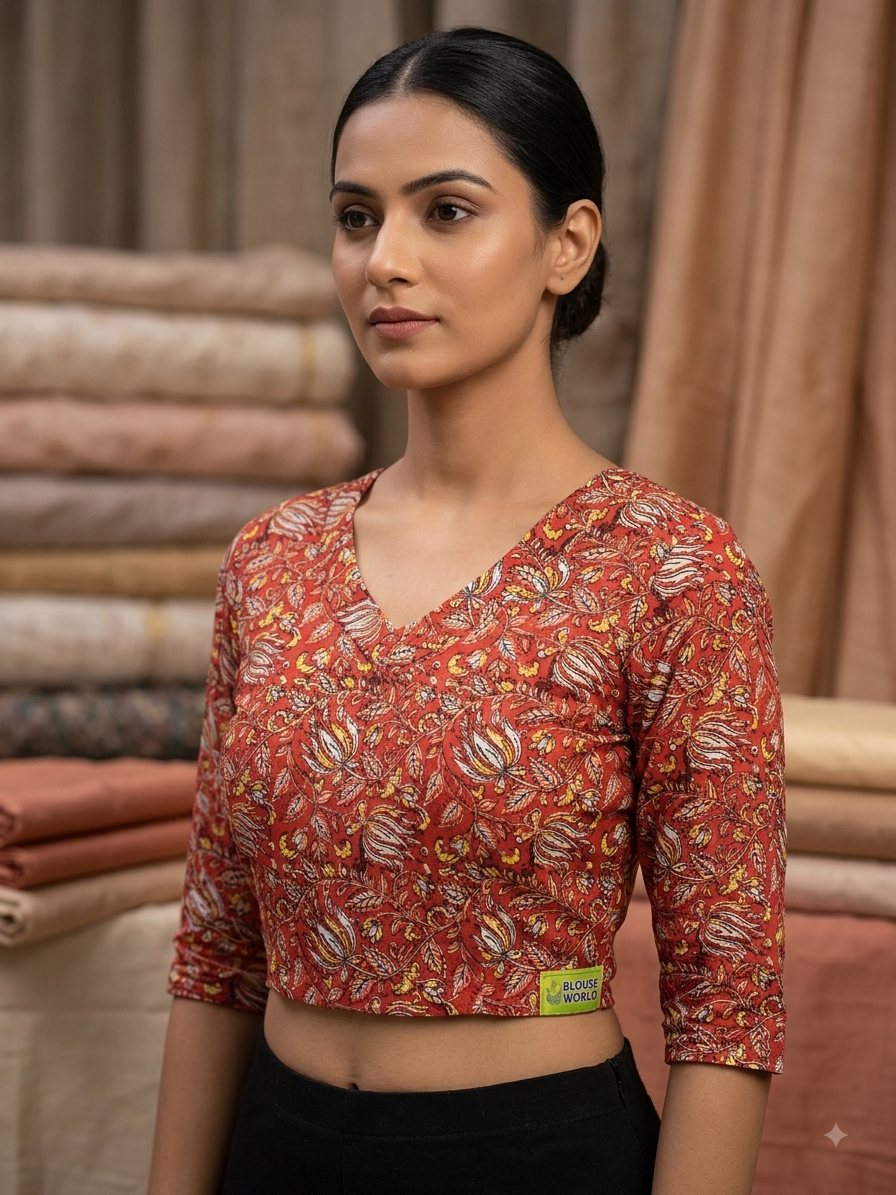 Kalamkari stretchable blouse 👚(xxlsize
