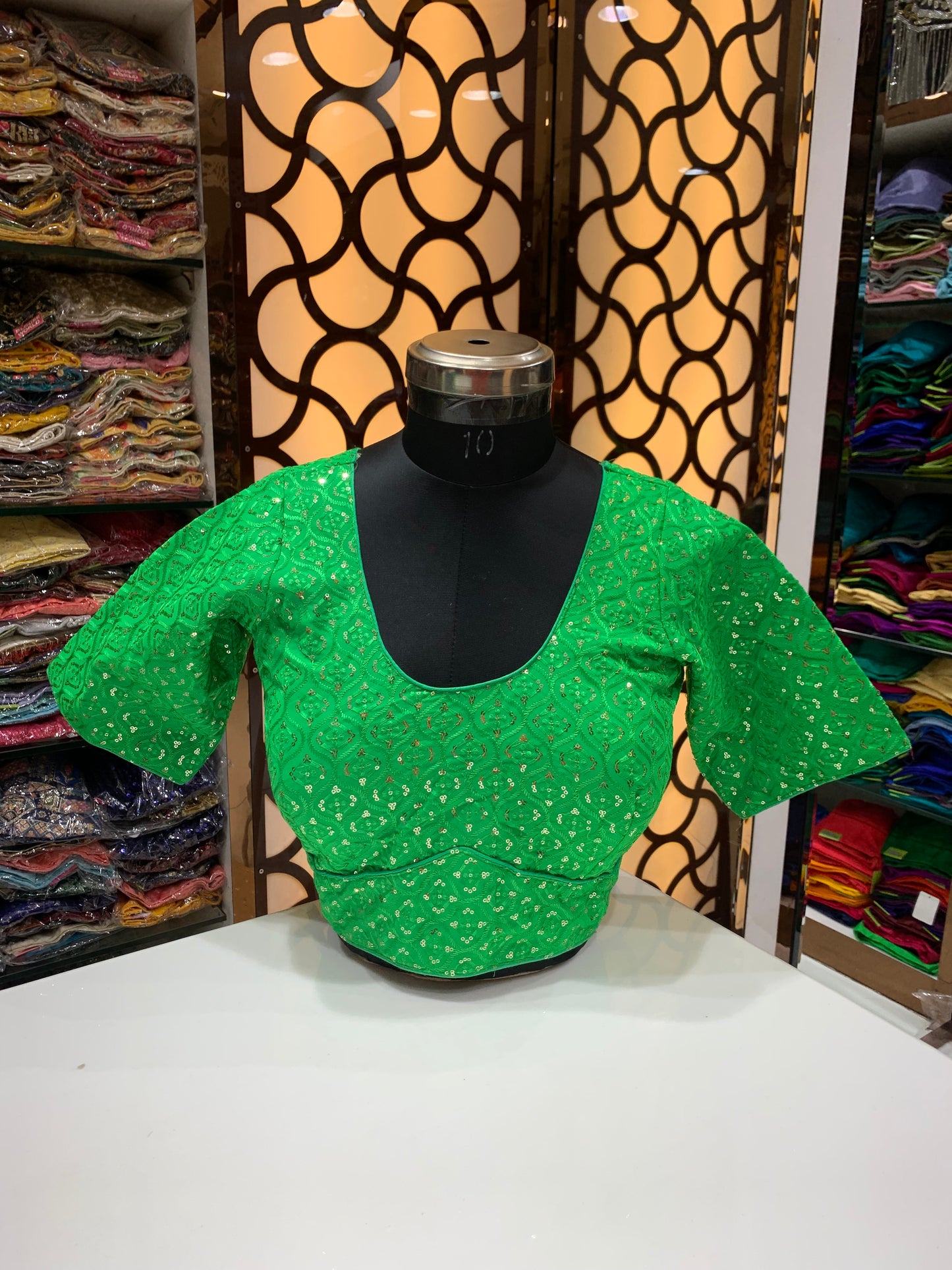 Light green fancy plus size blouse 👚