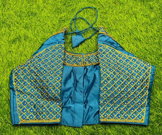 Sky blue colour designer blouse 👚