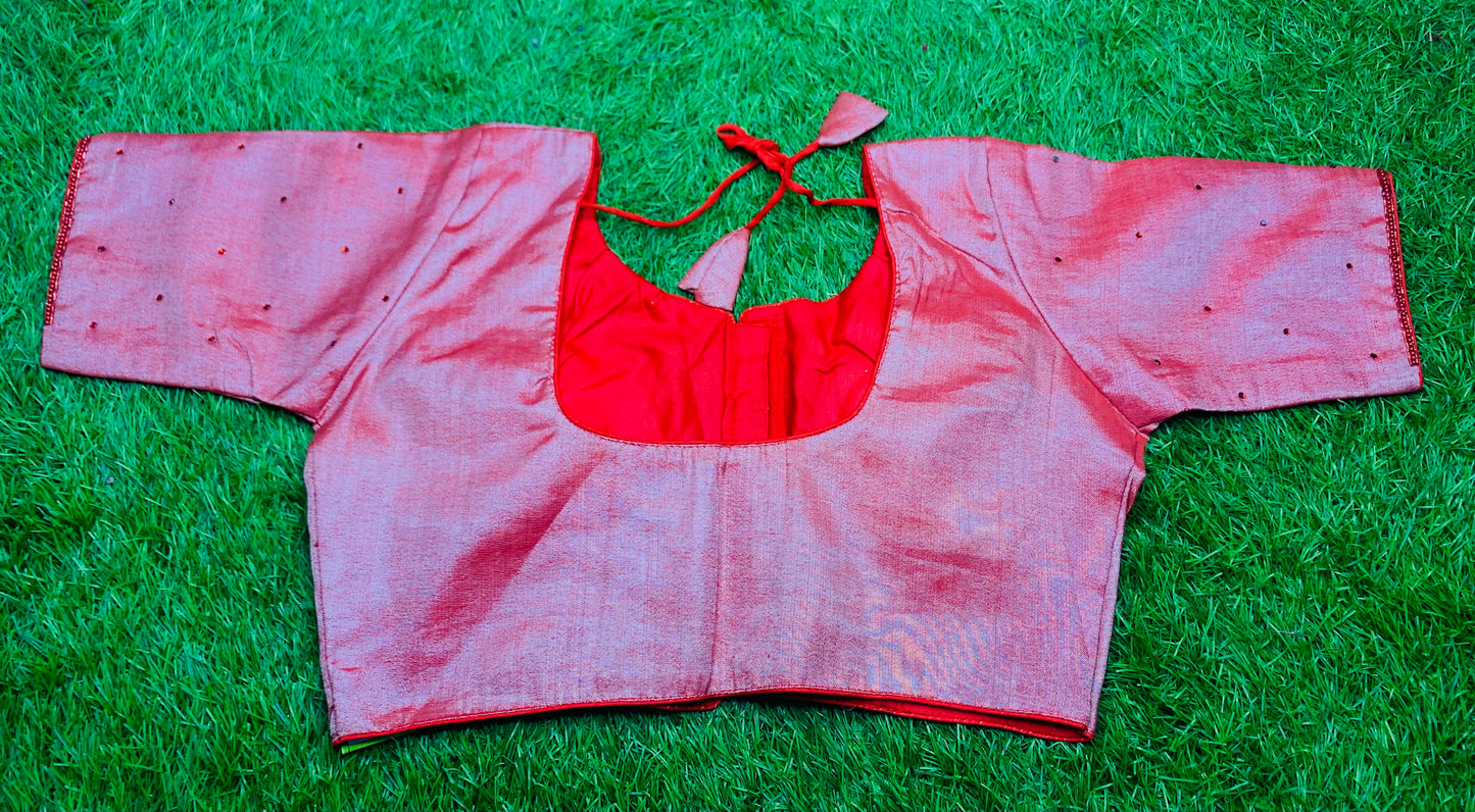 Pink tissue simple readymade blouse 👚