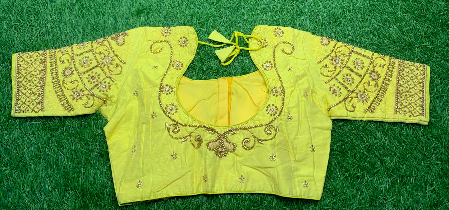 Lemon 🍋 yellow designer blouse