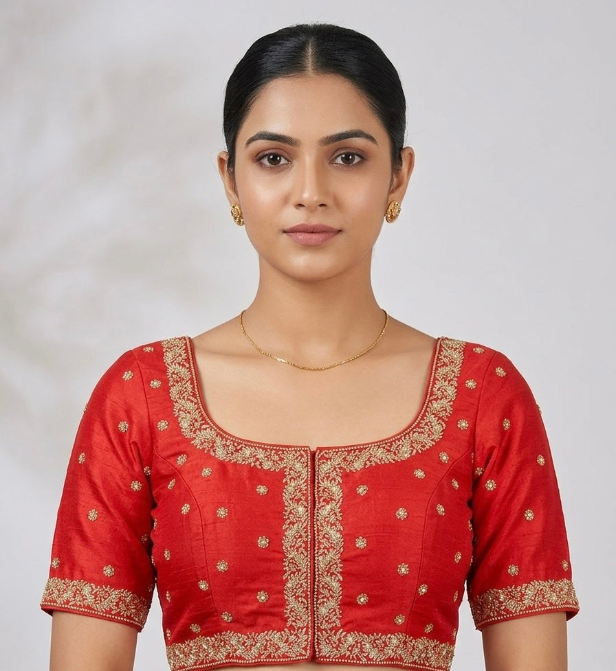 Silver heavy embroidery blouses