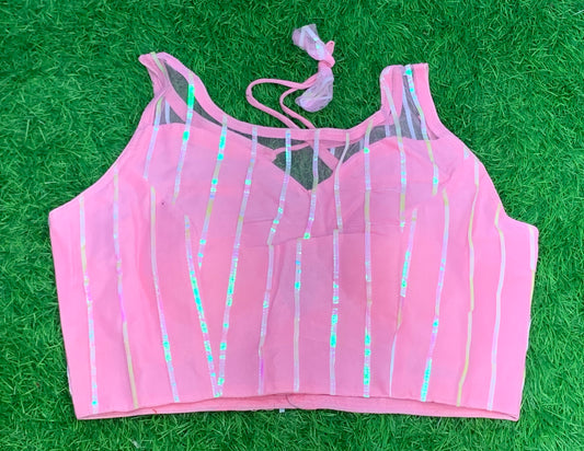 Baby pink with hands fancy blouse