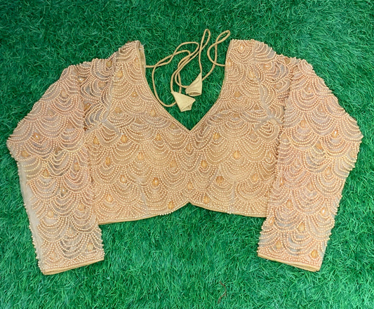 Golden full hands Pearl blouse