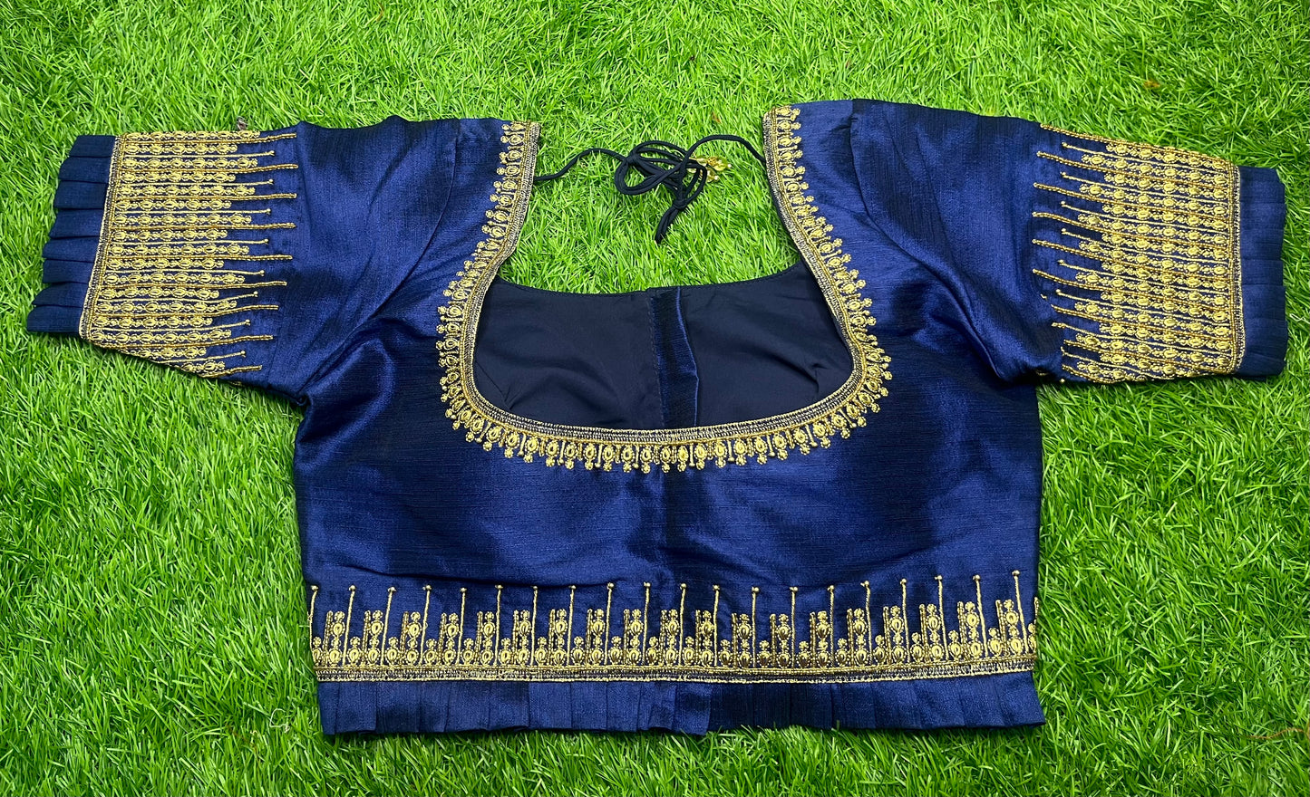Navy blue simple hand work blouse 👚