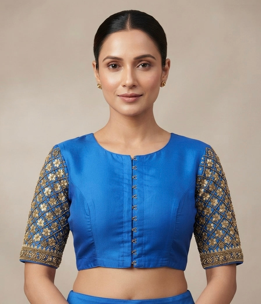 Blue maggam work design