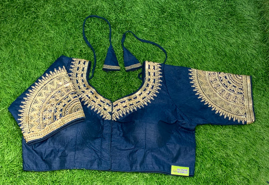 Navy blue golden blouse