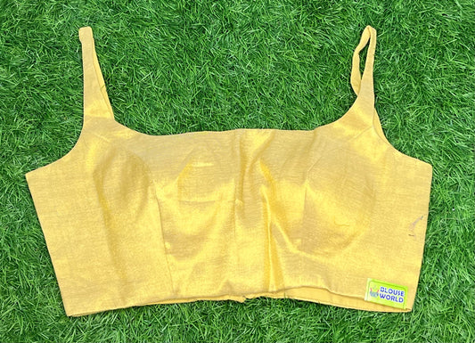 Golden tissue spaghetti sleeveless blouse