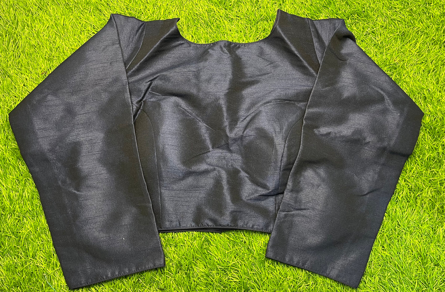 Navy blue full hands plain blouse