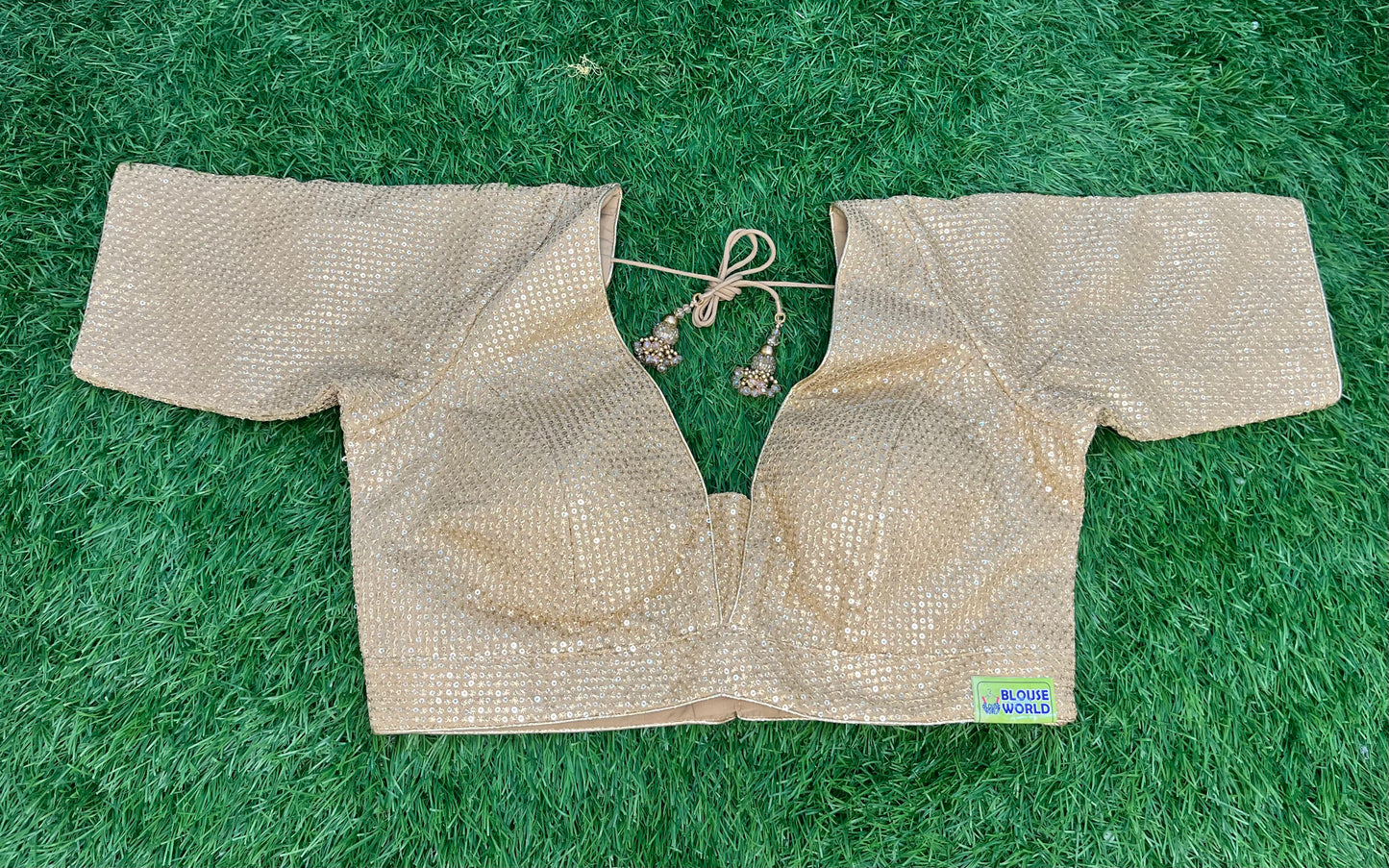 Party fancy blouse golden with hands