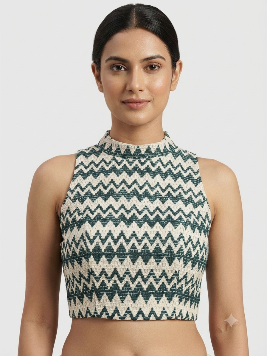 Green thread 🧵 work fancy blouse 👚