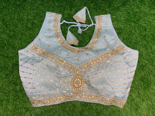 Light blue fancy blouse with hands