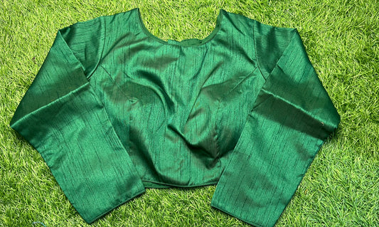 Bottle green full hand Plain blouse