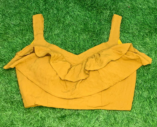 Mustard yellow with sleeve fancy blouse