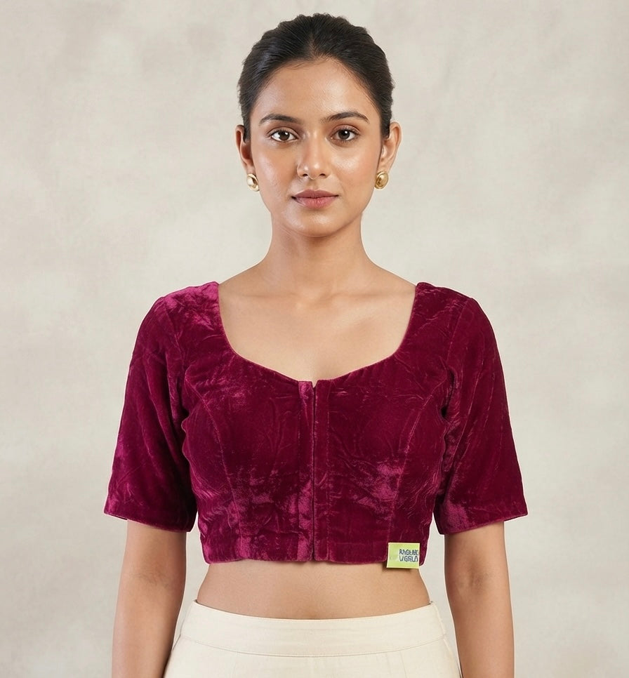 Velvet plain Blouse 👚( 34 to 42 size