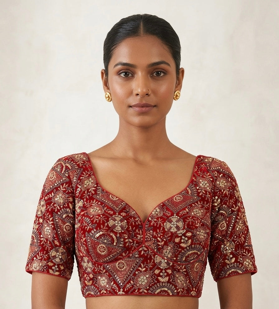 Designer fancy velvet blouse