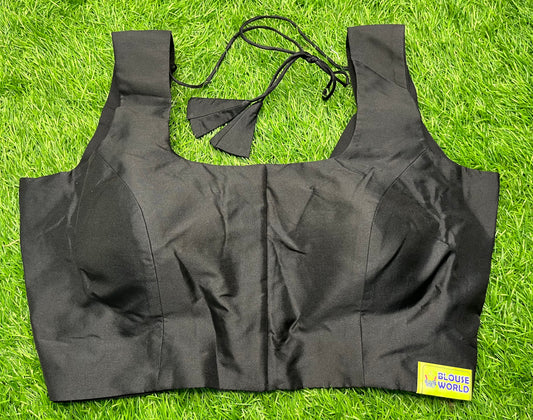 Plain black front hooks simple blouse 👚