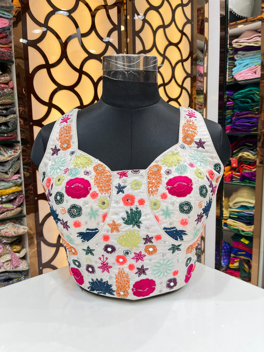 Flower thread 🧵 work Cordset blouse