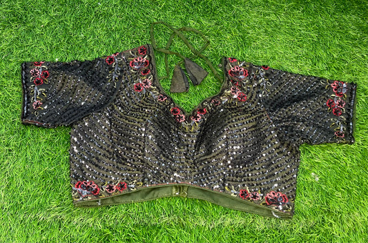 Dark green designer blouse
