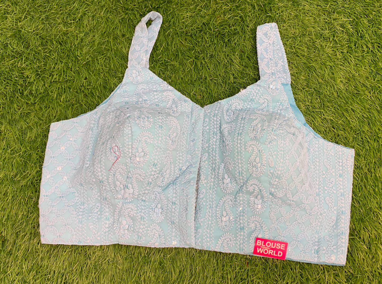 Sky blue sleeveless blouse
