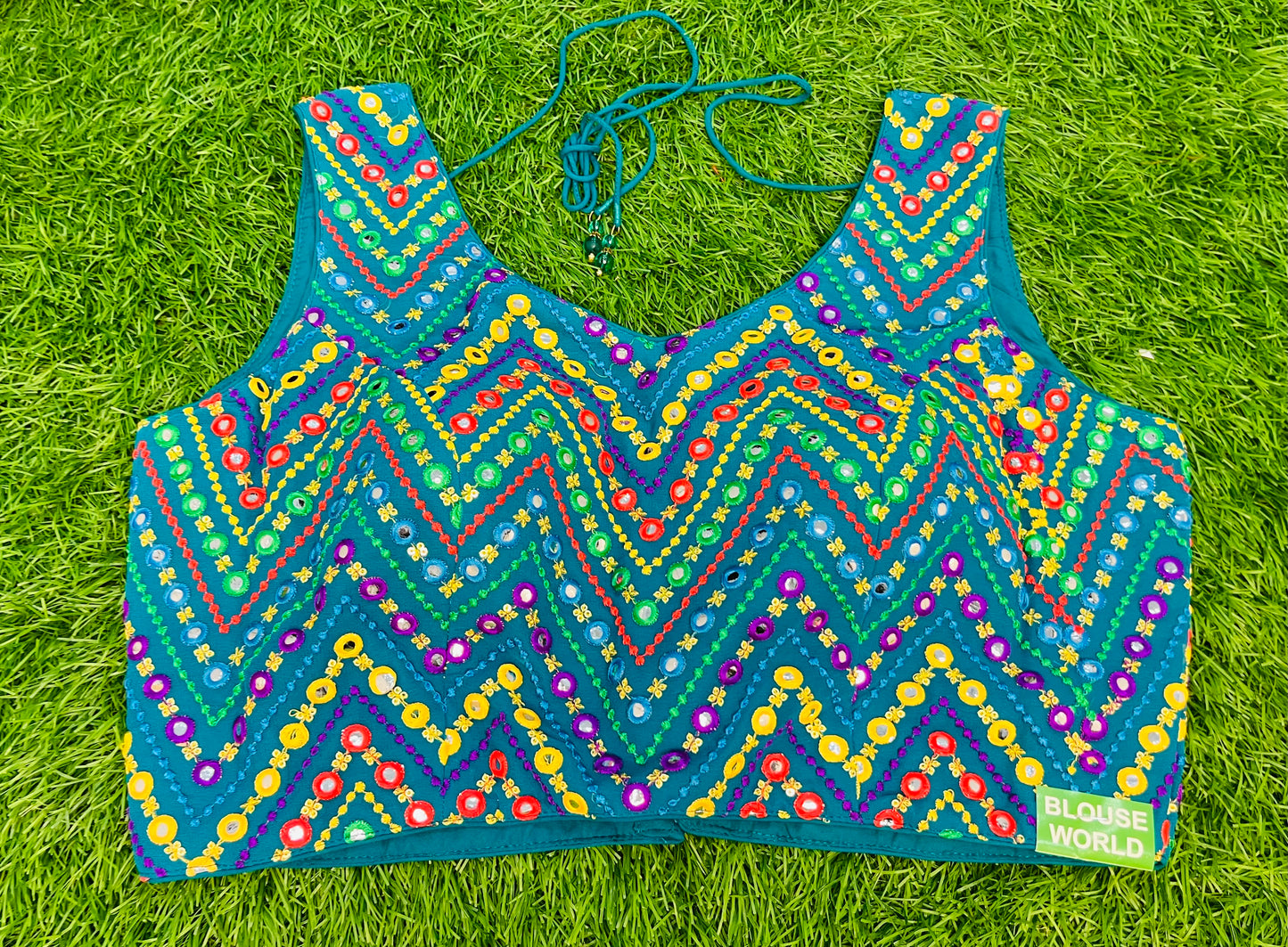 Rama green sleeveless blouse