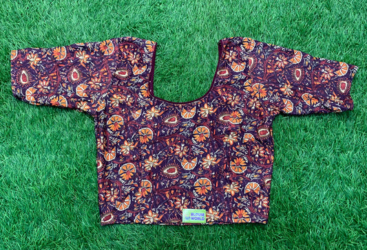 Flower print stretchable blouse
