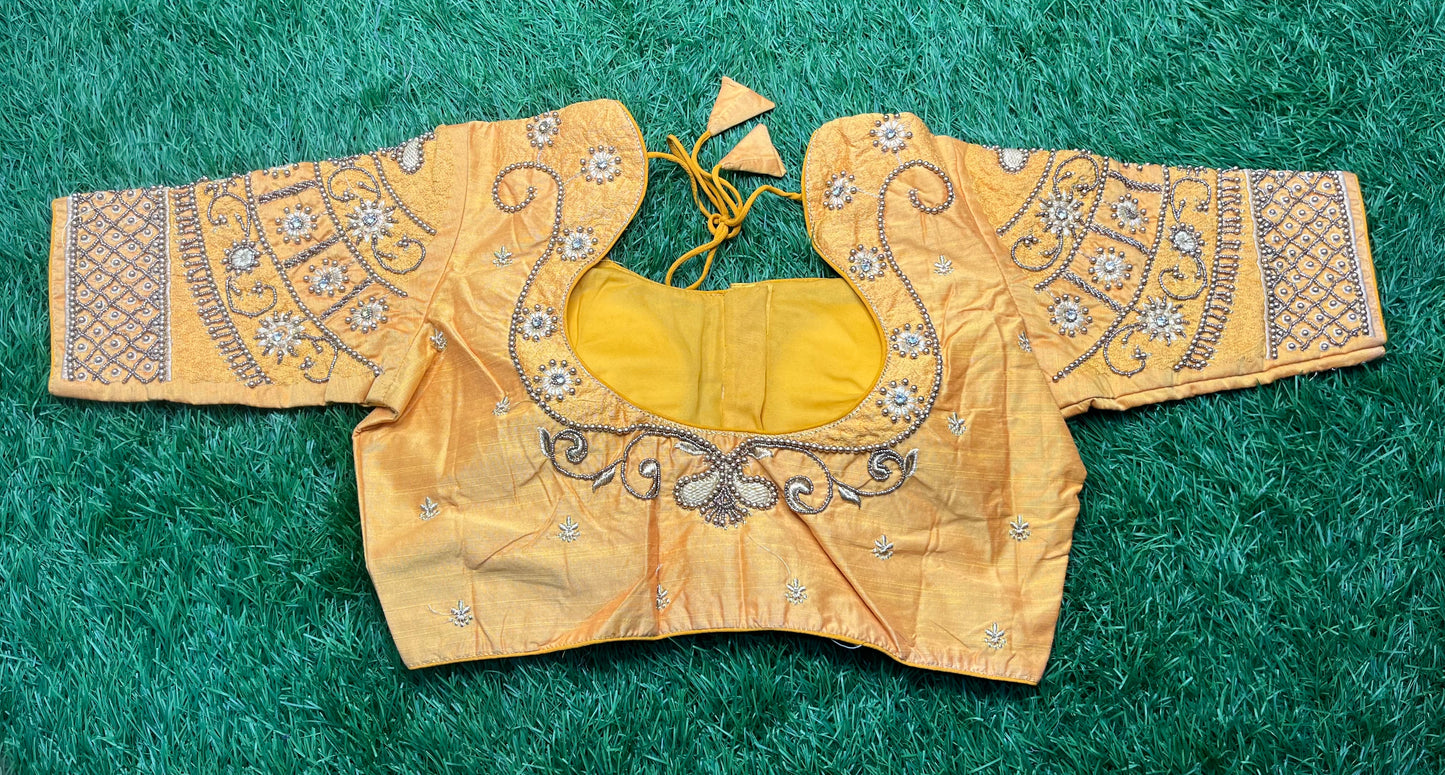 Mango 🥭 yellow heavy maggam work
