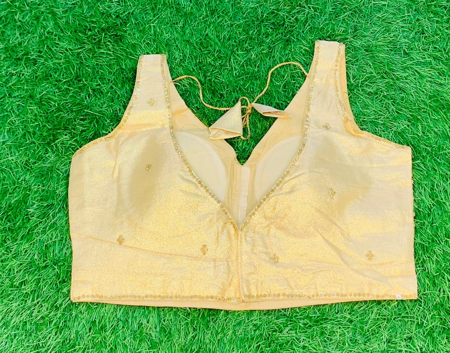 Golden Pearl front back shining cloth short sleeve
