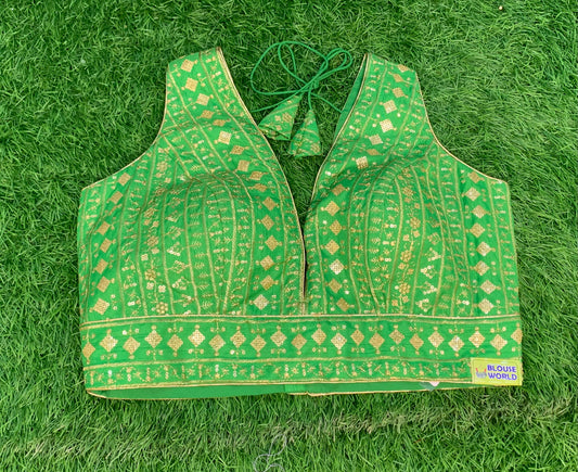 Green fancy blouse with hands
